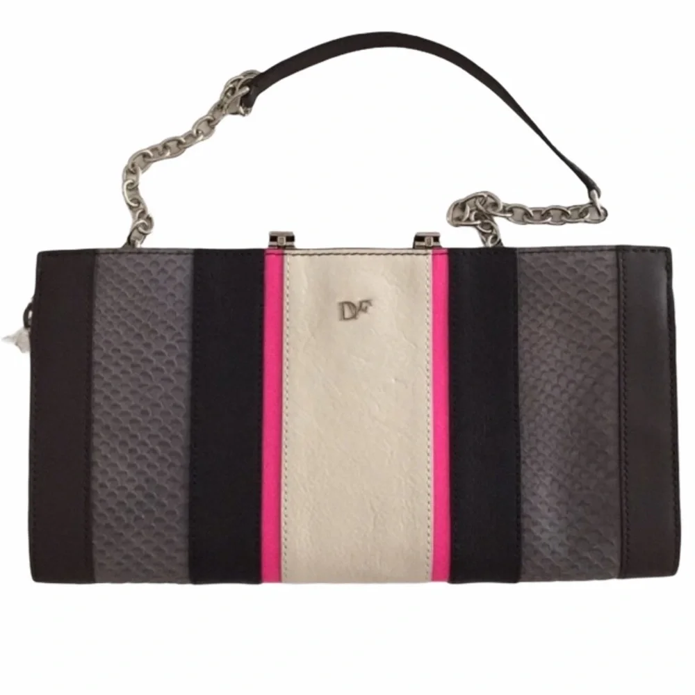 NWT Diane von Furstenberg Harper Leather Clutch Shoulder Bag